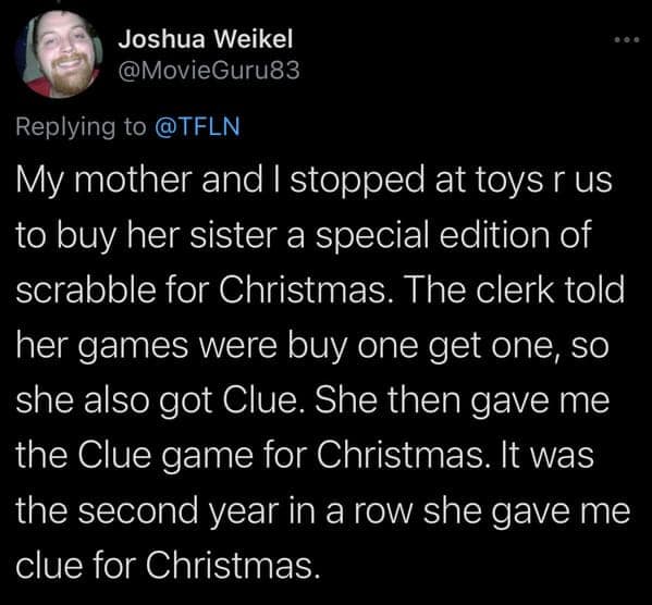 Mom regifts Clue game two years in a row