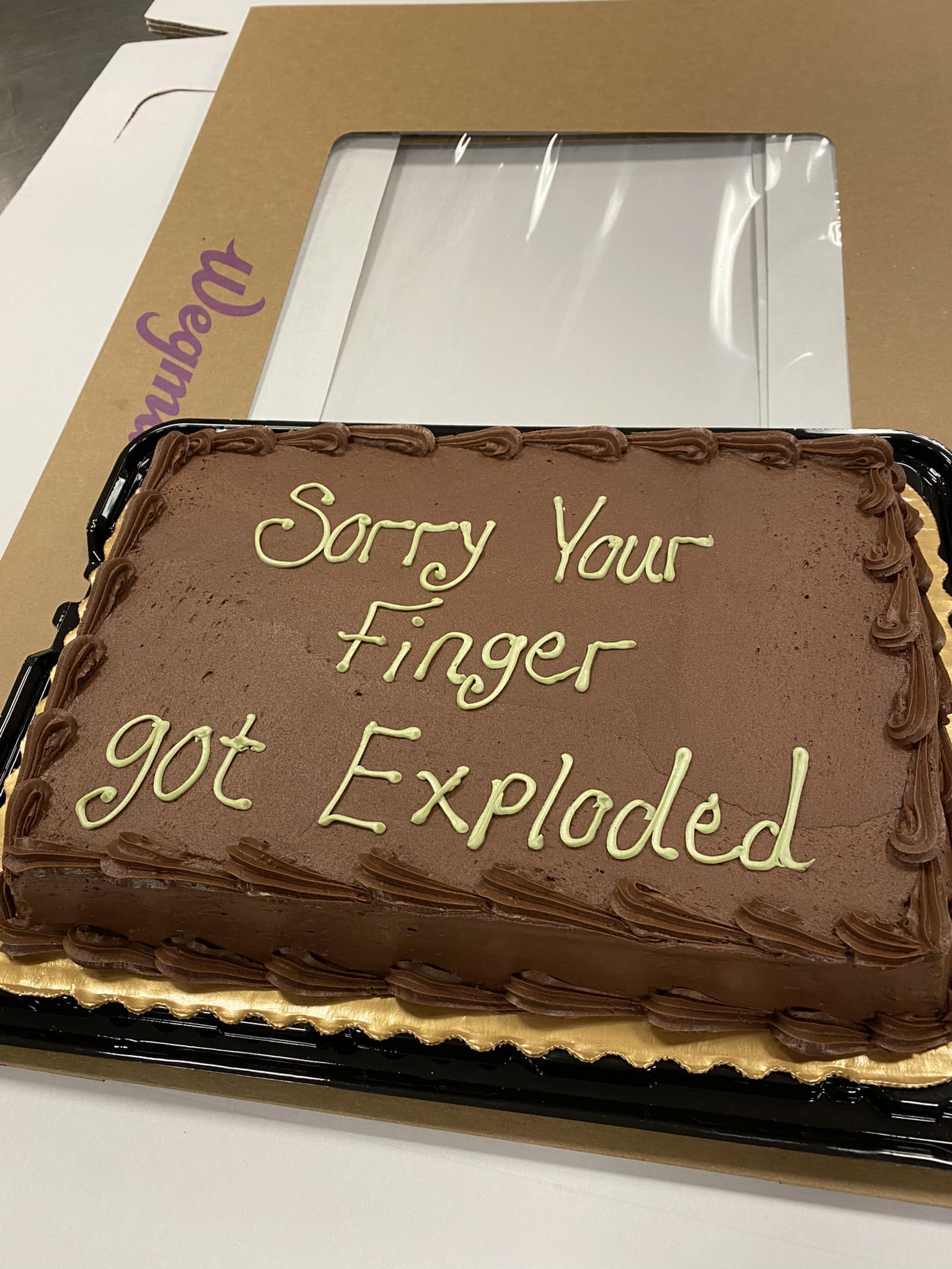 Sorry Your Finger got Exploded cake