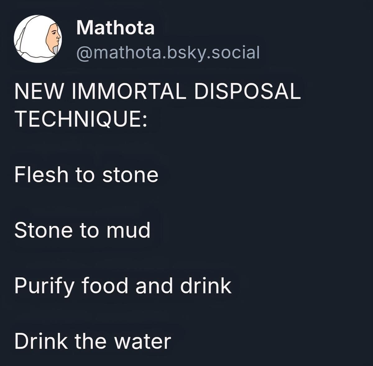 A Dungeons & Dragons meme tweet that lays out a very dark and creative combination of spells to dispose of an immortal being.