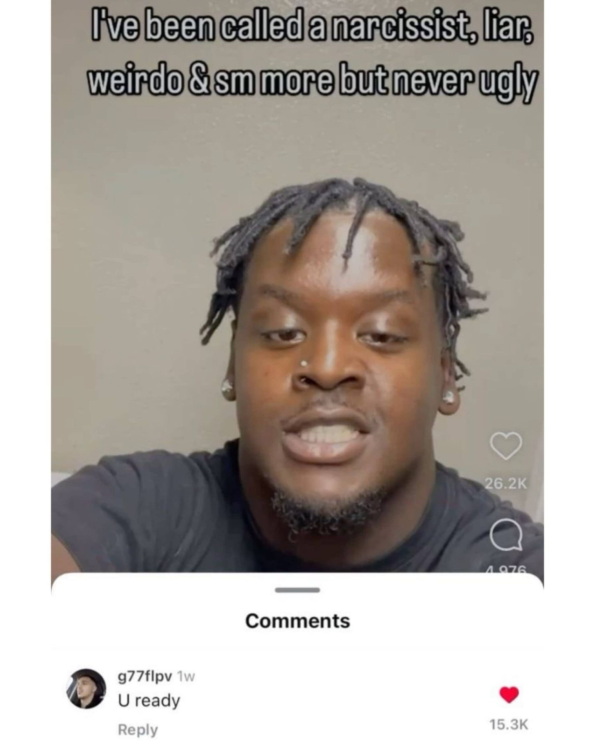 Man talking in a social media video with a humorous threat left in the comments. Image 8