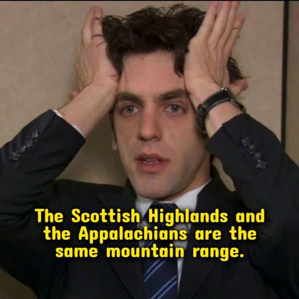 Ryan Howard holding his head in stress over a geological random useless fact meme overlay.