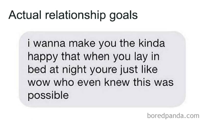 A sweet text message screenshot acting as a relationship meme about wanting to make a partner experience a level of comforting, blissful happiness they didn't know was possible.