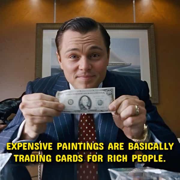 Leonardo DiCaprio holding a dollar bill in a funny financial shower thoughts meme.