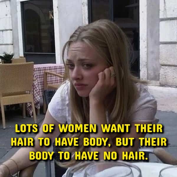 Amanda Seyfried resting her head at a cafe in a beauty shower thoughts meme.