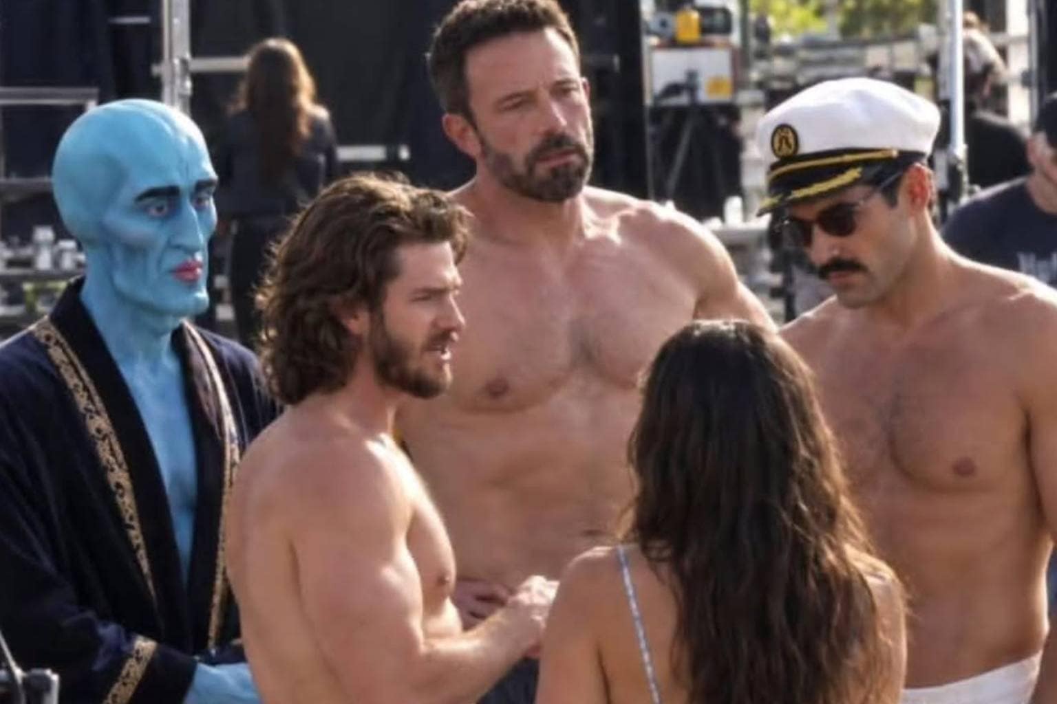 An expansive meme dump collection capturing modern digital comedy, featuring Captain America delivering an elevator dad joke, Ben Affleck sleeping mouth-wide-open on a Parisian boat cruise, and a text warning about an emergency hurricane evacuation ruined by an unhinged autocorrect blunder.