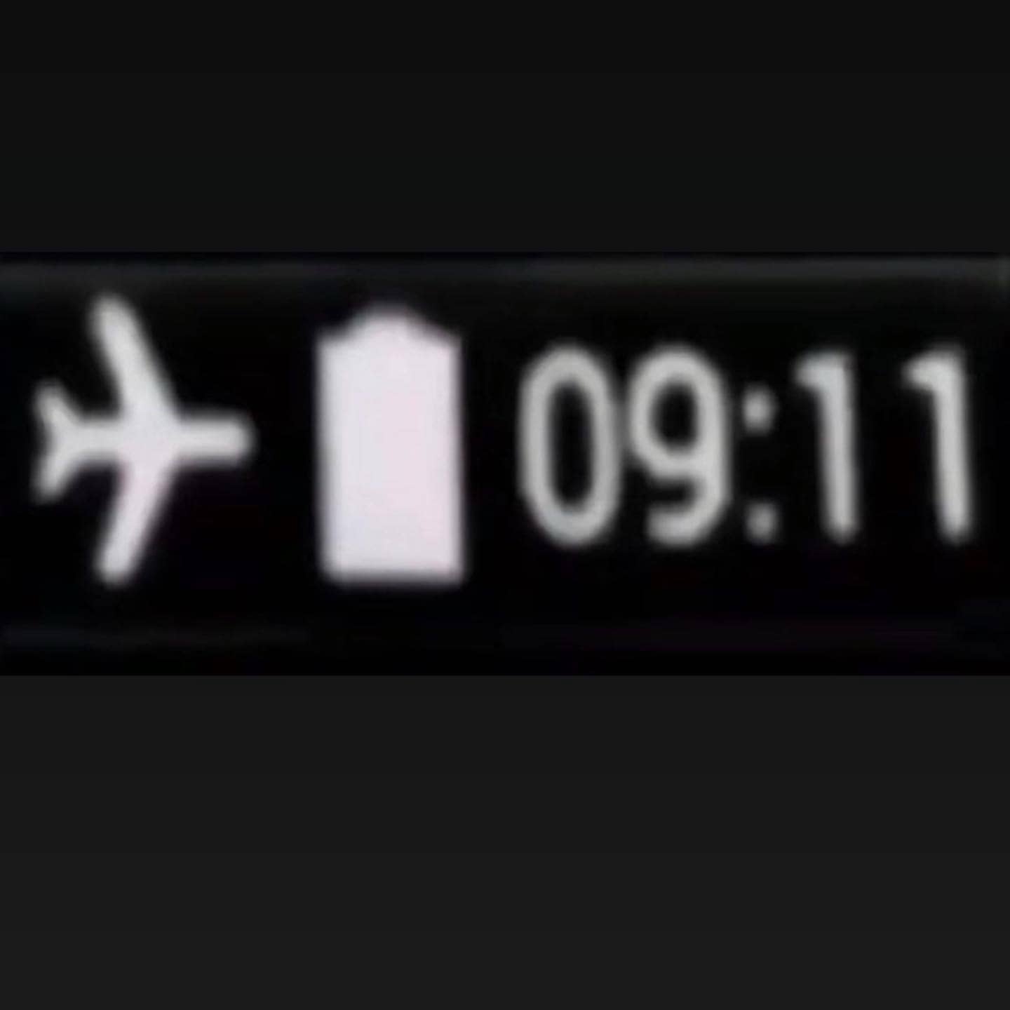 Dark humor funny meme featuring phone status icons displaying airplane mode, low battery, and 09:11.