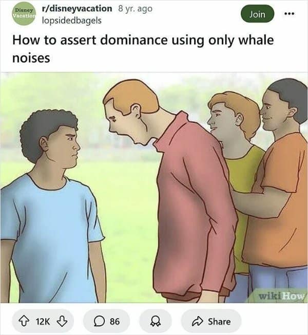 A tall guy aggressively shouts right into someone's face while two friends watch from behind, taken from a classic wikihow meme poking fun at strange illustration styles.