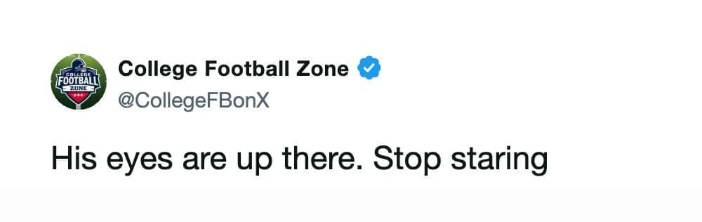 Viral sports tweet joking that fans should look at Bill Belichick's eyes instead of staring.