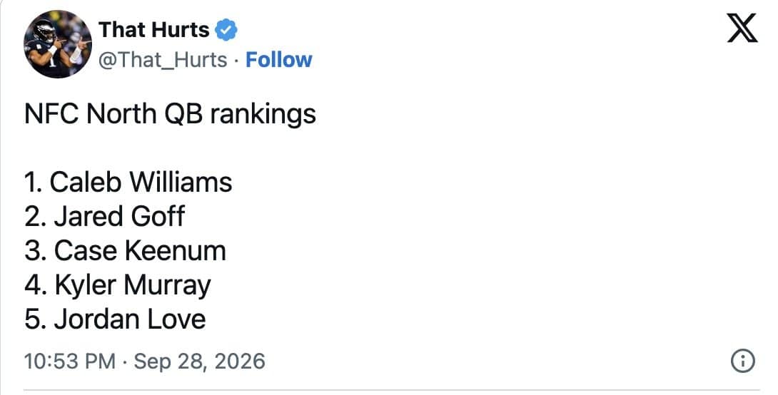 Joke NFC North quarterback rankings with Case Keenum third, ahead of Kyler Murray and Jordan Love