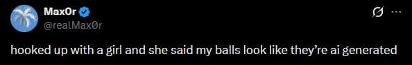 Text tweet describing a wild post-hookup comment about AI-generated anatomy in a classic meme.