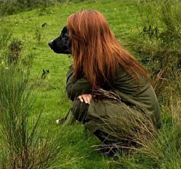 Confusing images start with a dog's head where a crouching woman's face should be.