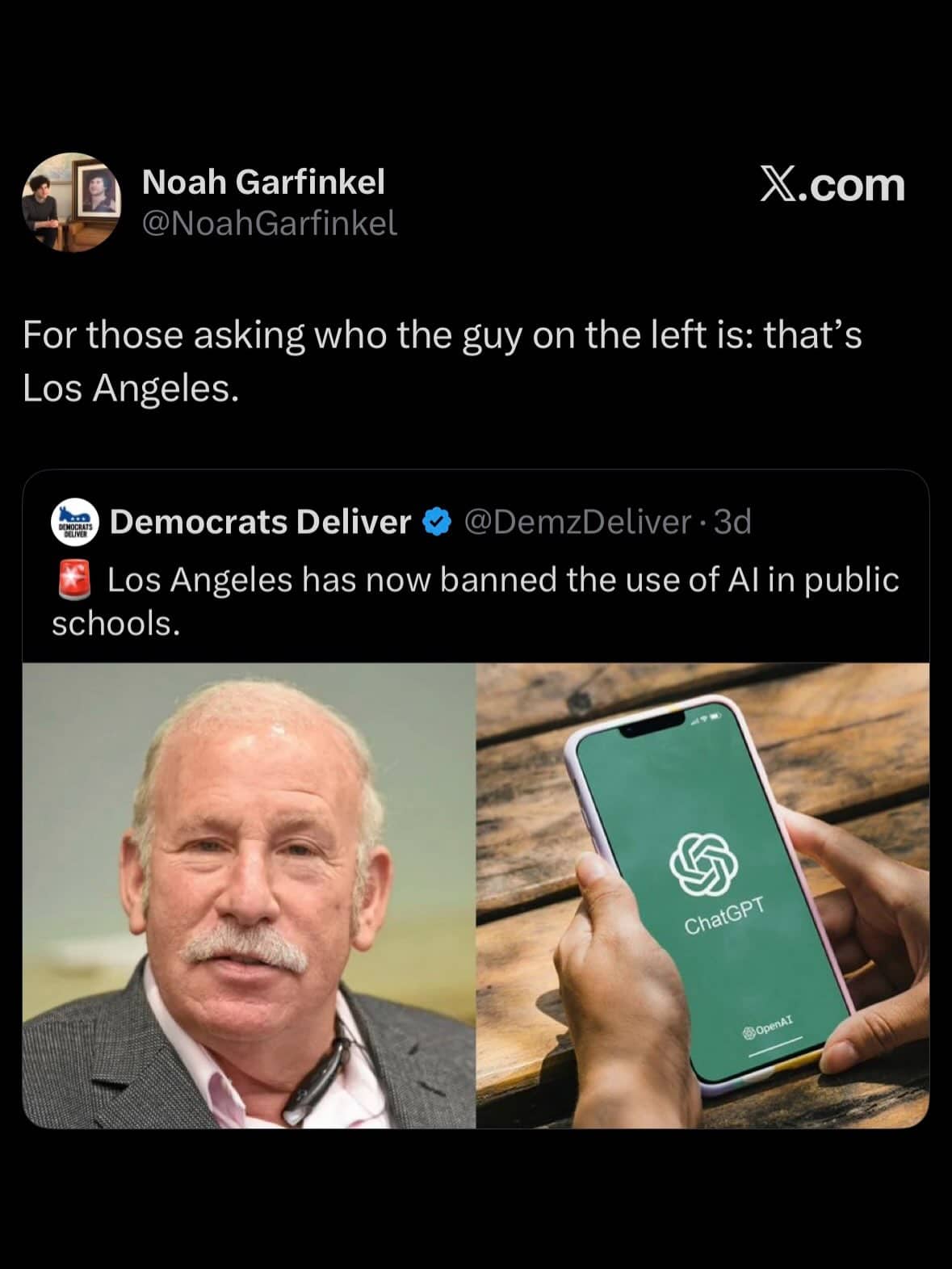 Funny news headline meme misinterpreting a man as the city of Los Angeles.