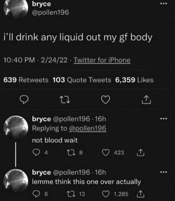 Funny social media text post thread showing someone instantly regretting a bold claim.