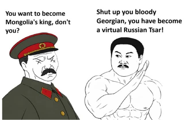 Cartoon meme accusing Stalin of becoming a Russian tsar in everything but the title