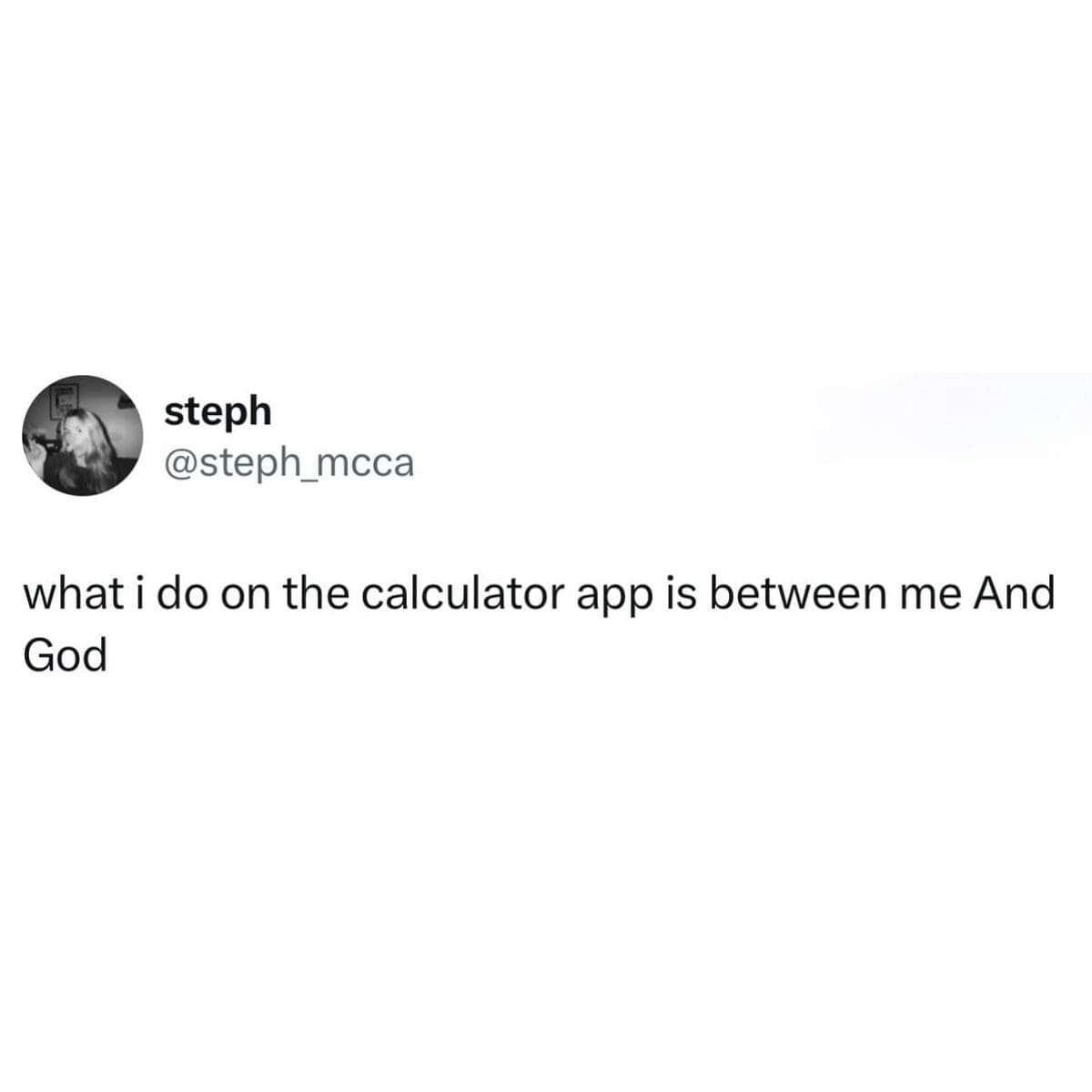Meme dump tweet declaring that what happens on the calculator app stays private.