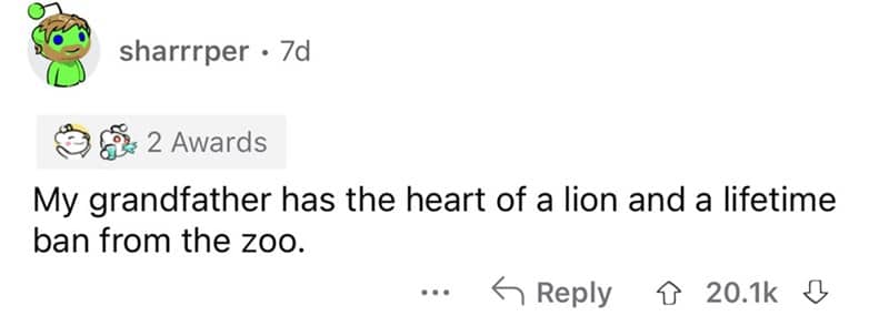 Dark humor old school joke about a grandfather getting banned from the city zoo.