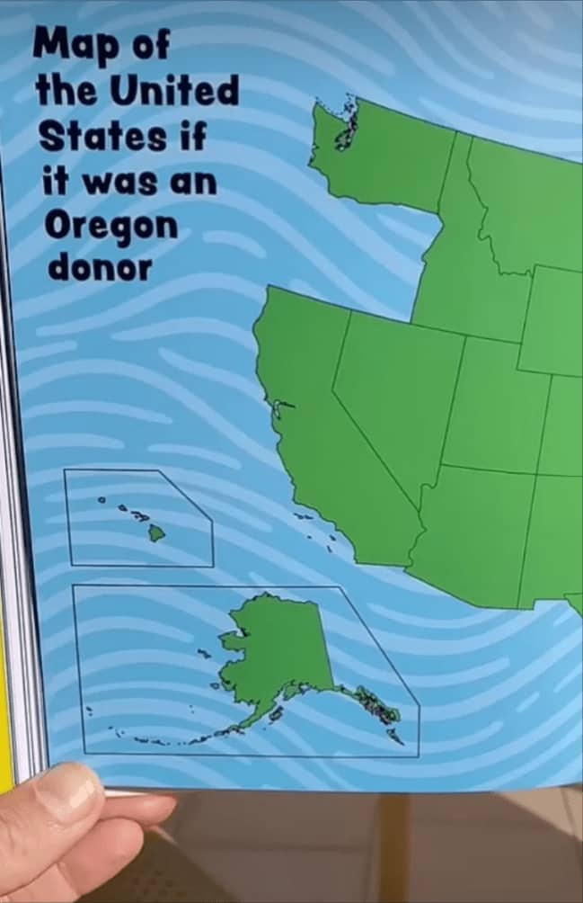 Map of United States missing Oregon in a slow clap wordplay pun meme.