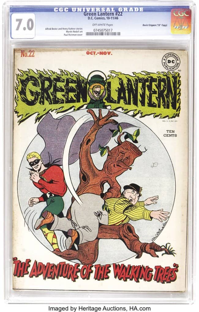 Graded Green Lantern comic cover promises the adventure of the walking trees in bright color.